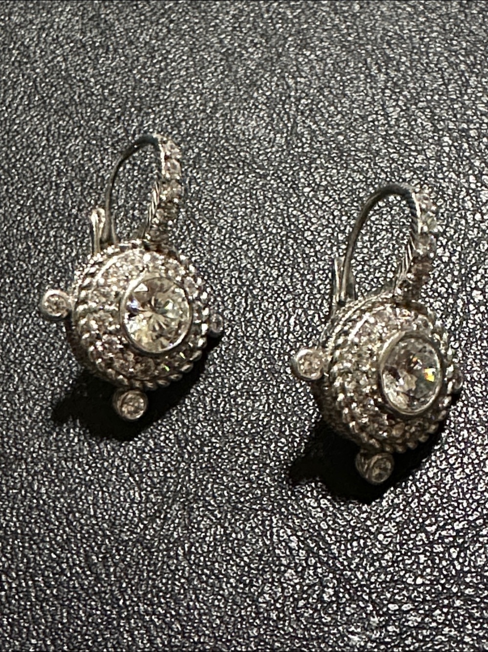 Judith Ripka Sterling 925 CZ Cluster Drop Earrings - Picture 6 of 14
